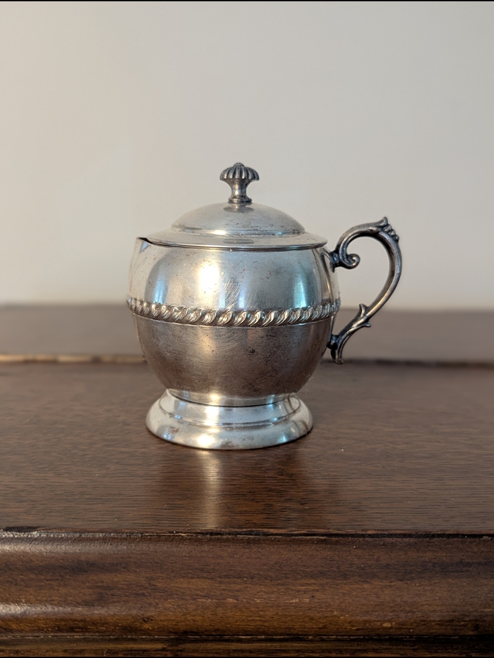 Federal Silver Co. Silverplated Syrup Pitcher or Individual Creamer with Lid